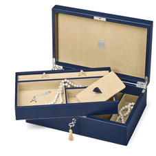 Savoy Jewellery Box in Midnight Blue Lizard