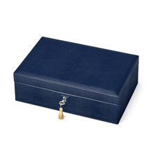 Savoy Jewellery Box in Midnight Blue Lizard