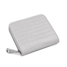 Slim Mini Continental Purse in Deep Shine Dove Grey Small Croc