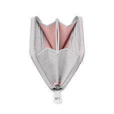 Slim Mini Continental Purse in Deep Shine Dove Grey Small Croc