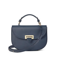 Letterbox Saddle Bag in Navy Pebble