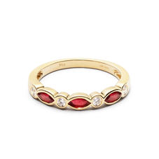 Selene 18ct Gold Marquise Ruby & Diamond Ring