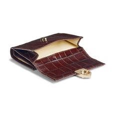 Small Mayfair Purse in Deep Shine Amazon Brown Croc