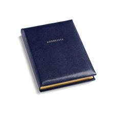 Lizard Print Large Address Book in Midnight Blue Lizard