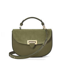 Letterbox Saddle Bag in Smooth Olive with Olive Suede