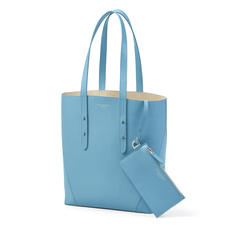Essential Tote in Bluebird Saffiano (with A-Stitched Side Panels)