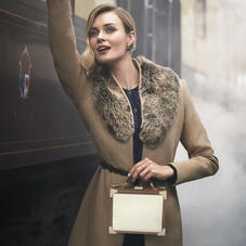 Mini Trunk Clutch in Deep Shine Soft Taupe Croc