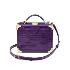 Mini Trunk Clutch in Deep Shine Amethyst Small Croc