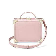 Mini Trunk Clutch in Peony Saffiano