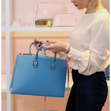 Madison Tote in Bluebird Saffiano
