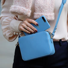 Camera Bag in Bluebird Saffiano
