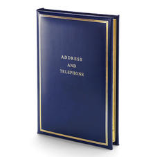 Classic Large Address Book in Smooth Sapphire Blue