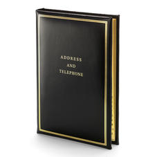 Classic Large Address Book in Smooth Black