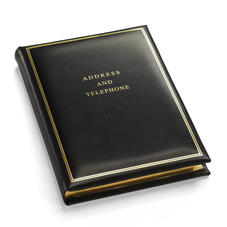 Classic Large Address Book in Smooth Black