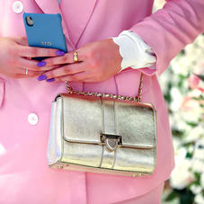 Micro Lottie Bag in Pale Gold Pebble