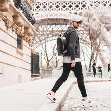 Medium Mount Street Backpack in Black Saffiano