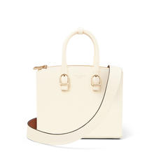 Midi Madison Tote in Ivory Saffiano