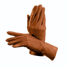 Ladies Cashmere Lined Leather Gloves in Tan