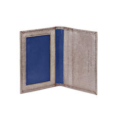 ID & Credit Card Case in Gunmetal Saffiano