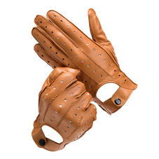 Men's Leather Driving Gloves in Tan