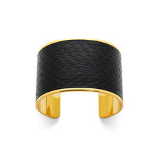 Cleopatra Cuff Bracelet in Black Python