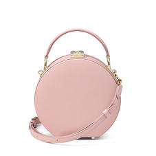 Mini Hat Box Bag in Peony Saffiano