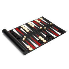 Travel Backgammon Set in Smooth Black