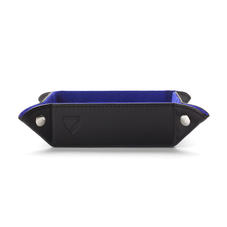 Mini Tidy Tray in Smooth Black & Cobalt Blue Suede
