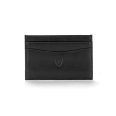Slim Credit Card Case in Smooth Black & Red Suede