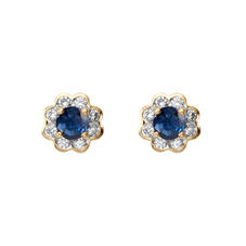 Debutante Sapphire & Diamond Stud Earrings
