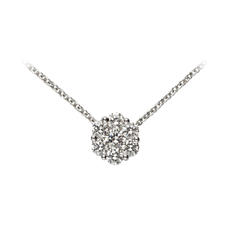 Monaco 0.5ct. Diamond Cluster Pendant Necklace