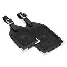 Set of 2 Luggage Tags in Black Saffiano