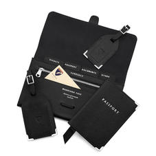 Classic Travel Collection in Black Saffiano & Black Suede