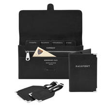 Classic Travel Collection in Black Saffiano & Black Suede