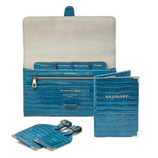 Classic Travel Collection in Deep Shine Topaz Small Croc