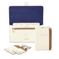 Classic Travel Collection in Ivory Small Croc & Camel Lizard