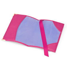 Passport Cover in Raspberry Lizard & Pale Blue Suede