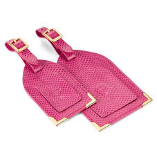 Set of 2 Luggage Tags in Raspberry Lizard