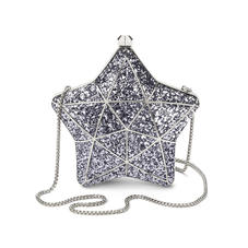 Star Clutch in Silver Glitter