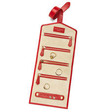 Travel Jewellery Roll in Berry Lizard & Cream Suede