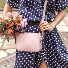 Camera Bag in Peony Saffiano