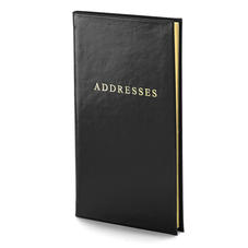 Classic Slim Pocket Address Book in Smooth Black