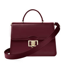 Large Lion Lansdowne Bag in Smooth Claret