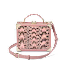 Mini Trunk Clutch in Dusky Pink Water Snake