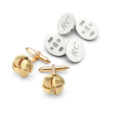 Sterling Silver, Gold & Enamel Cufflinks