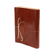 Envelope Wrap Portrait Photo Album in Brown with Cream Pages