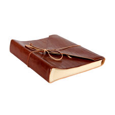 Envelope Wrap Portrait Photo Album in Brown with Cream Pages