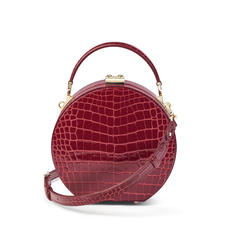 Hat Box in Bordeaux Patent Croc