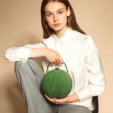 Giles x Aspinal (Mini Hat Box - Green Moiré)