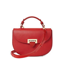 Letterbox Saddle Bag in Scarlet Saffiano